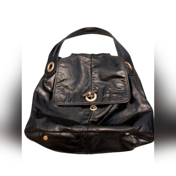 Yves Saint Laurent Handbags - YSL Rive Gauche Capri Patent Leather Black Bucket Bag